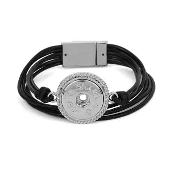 BLACK 6-STRAND MAGNETIC BRACELET